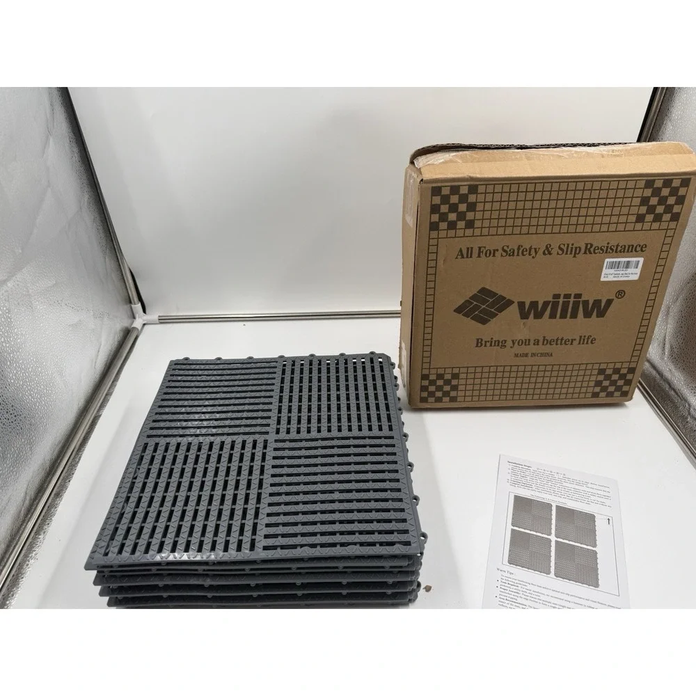 9 Pack Modular Interlocking Tiles Double Non-slip 12
